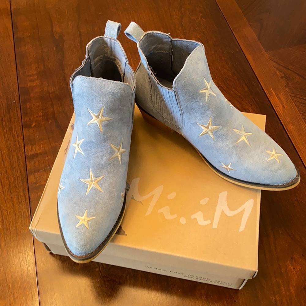 Tetsu Light Blue Vegan Suede Shoes Booties